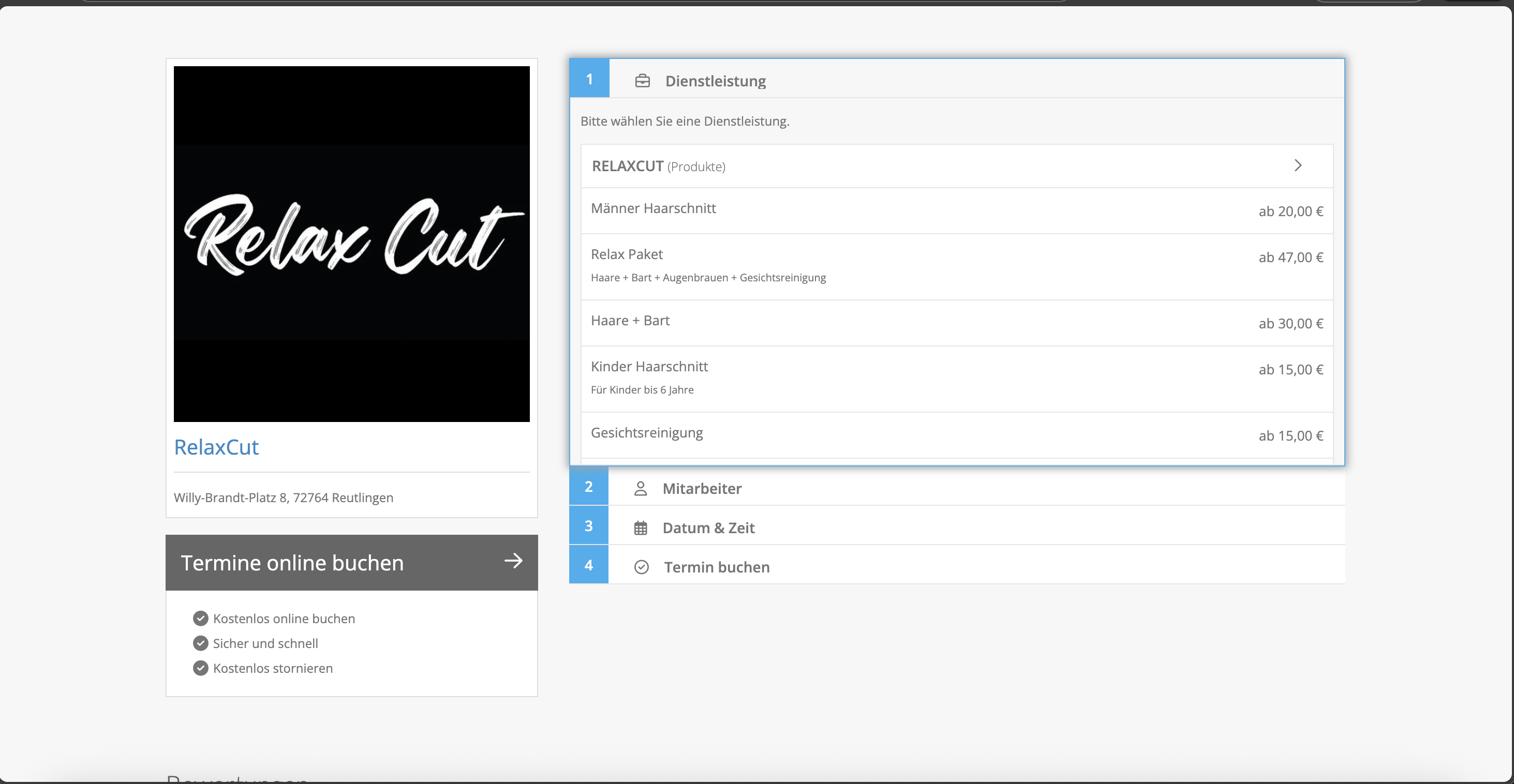 RelaxCut Friseursalon screenshot 2