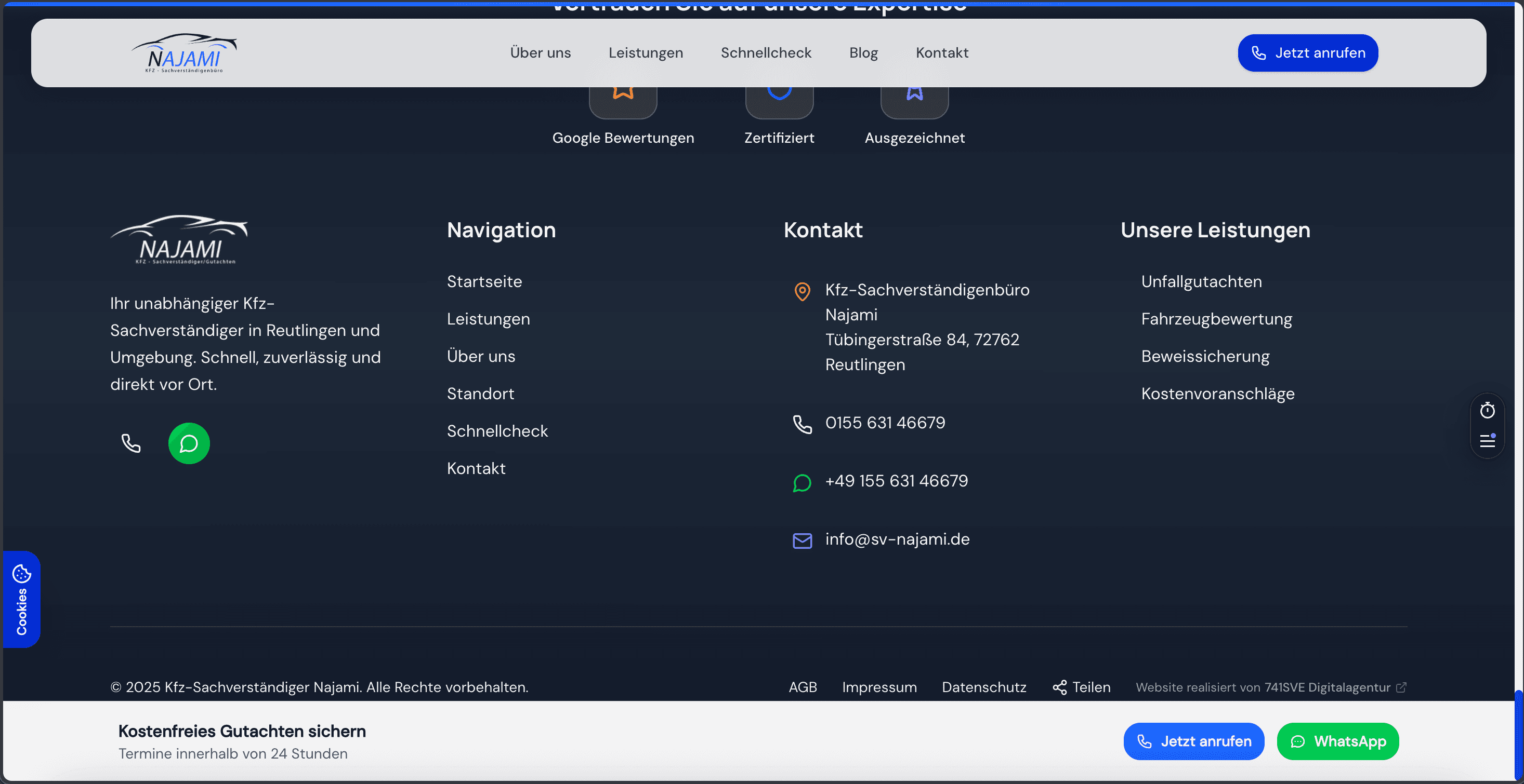 Kfz-Sachverständigenbüro Najami – Website-Ansicht 4