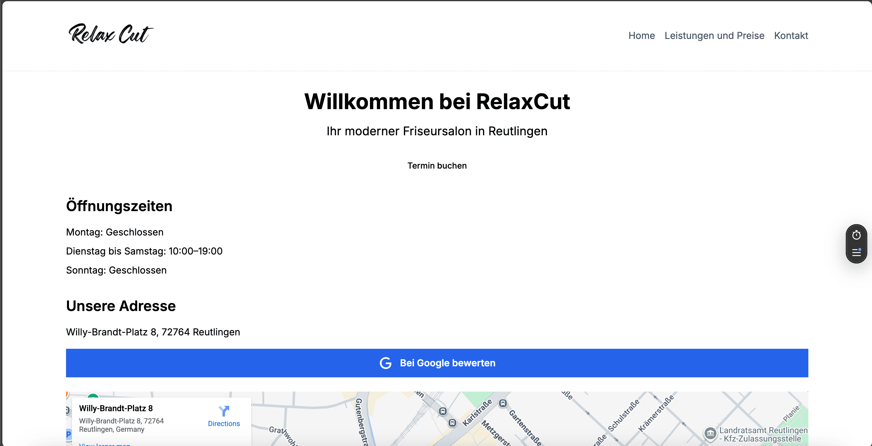 RelaxCut Friseursalon – Startseite