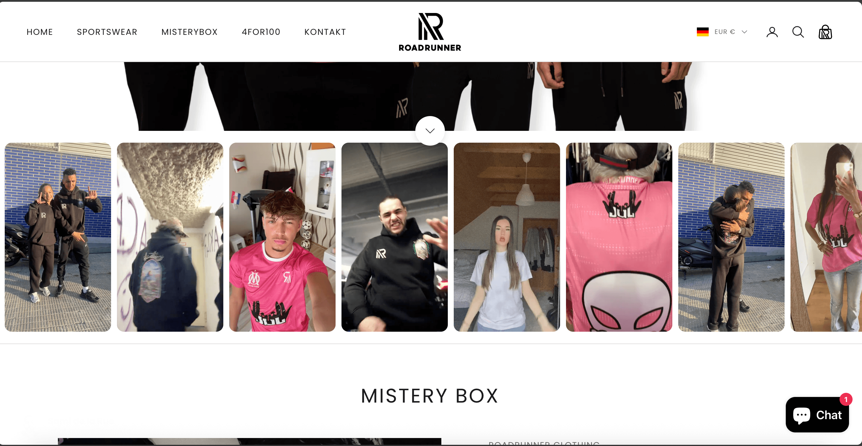 Roadrunner Clothing – Website-Ansicht 1