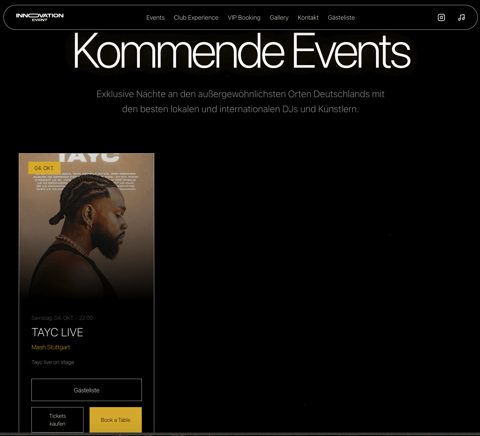 Innovation Event – Website-Ansicht 1